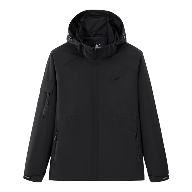 MIZUNO Outdoor Casual Jacket for Men, Woven Windproof And Waterproof Hooded Coat