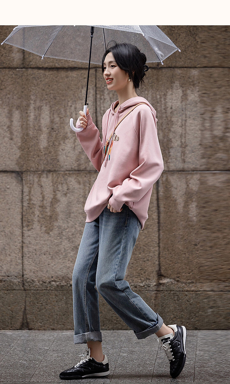 DME "Fresh Clothes and Angry Horses" Embroidered Hoodie, Spring and Autumn Age-Reducing Weapon, Soft 350G Air Layer Hooded Top 21