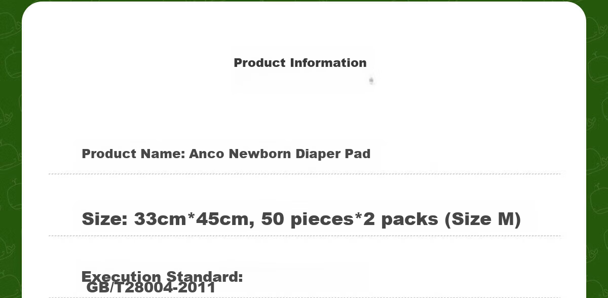 Ankexin Disposable Baby Changing Pad, 100 Pieces, Newborn Care Mat, Baby Bed Sheet, Urine And Stain Barrier, Medium Size 33*45cm 15