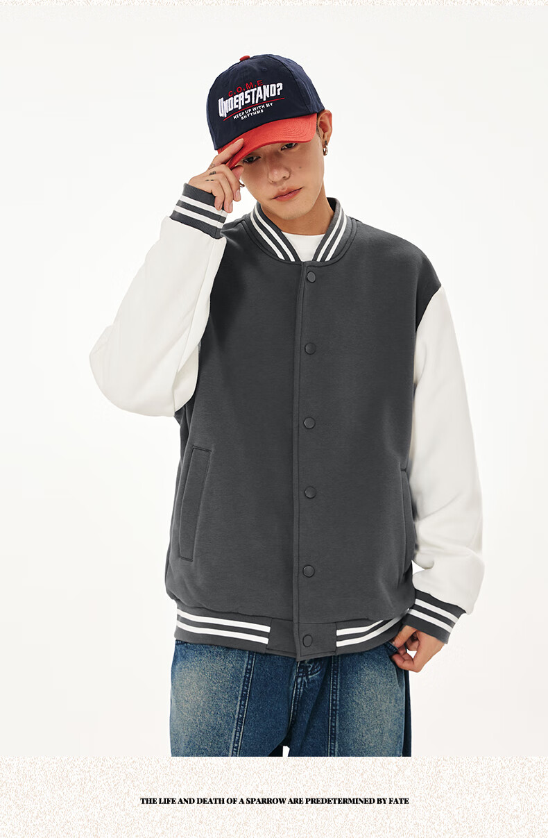 Baleno Men's Jacket, Spring And Autumn Style, Loose-Fitting American Street Style Baseball Jacket for Men, Pilot Jacket for Me 17