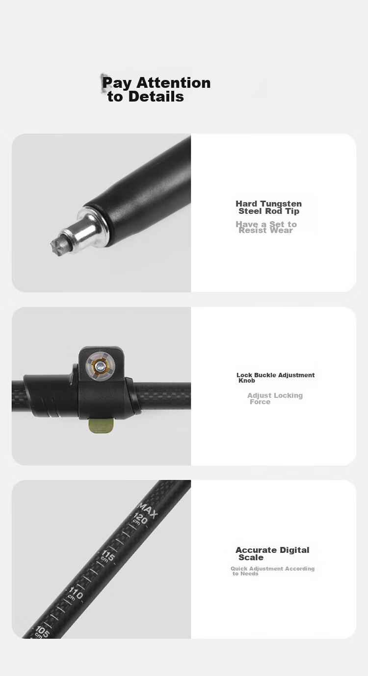 Naturehike Nuoke Chuxue EXT1 Trekking Pole, Carbon Fiber Hiking Poles, External Lock, Telescopic Carbon Ultra-Light Outdoor Climbing Equipment 11