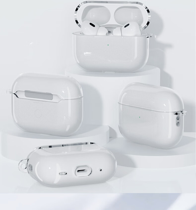 ESCASE AirPods Pro 2nd Generation Protective Case, AirPods Pro 2 Protective Case, Apple Wireless Bluetooth Earphones Shockproof Dustproof Silicone Transparent, Bare Phone Aesthetic Pendant Small Airplane 2