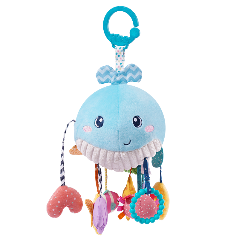 Jollybaby Baby Pull-Out Toy, Infant Head-Lifting Practice Pull-Along Toy, Whale Pull Rope Pull-Out Toy