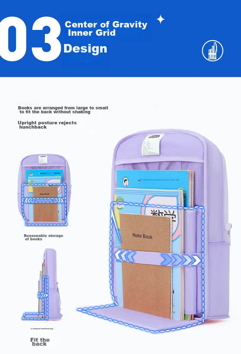 DR·KONG Backpack for Girls, Elementary School Students Grades 3-6, Children's Spine-Protecting Lightweight Large-Capacity Backpack, Convenient Shoulder Bag 14