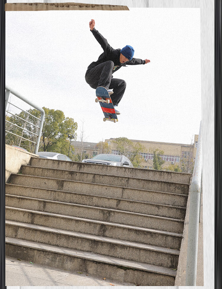 RMT Professional Skateboard Double Kick Four-Wheel Short Board for Tricks Beginners Adults Men Women Teens Kids 7