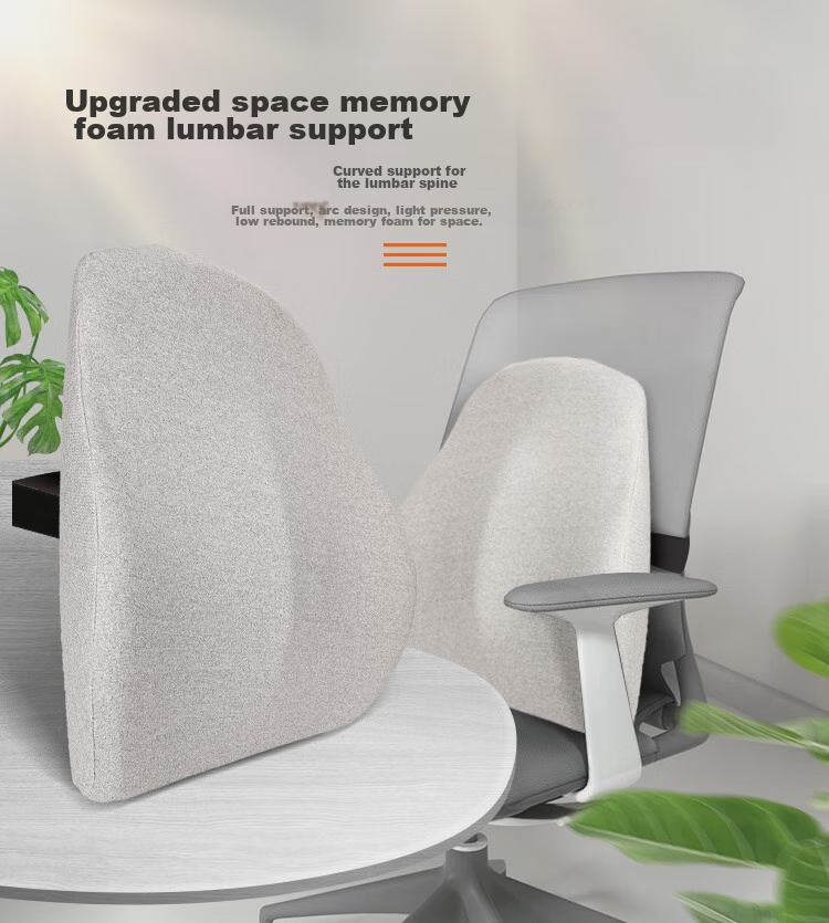 Aeromax Office Chair Back Cushion, Low Rebound Space Memory Foam Lumbar Support, Car Seat Backrest Pad 1