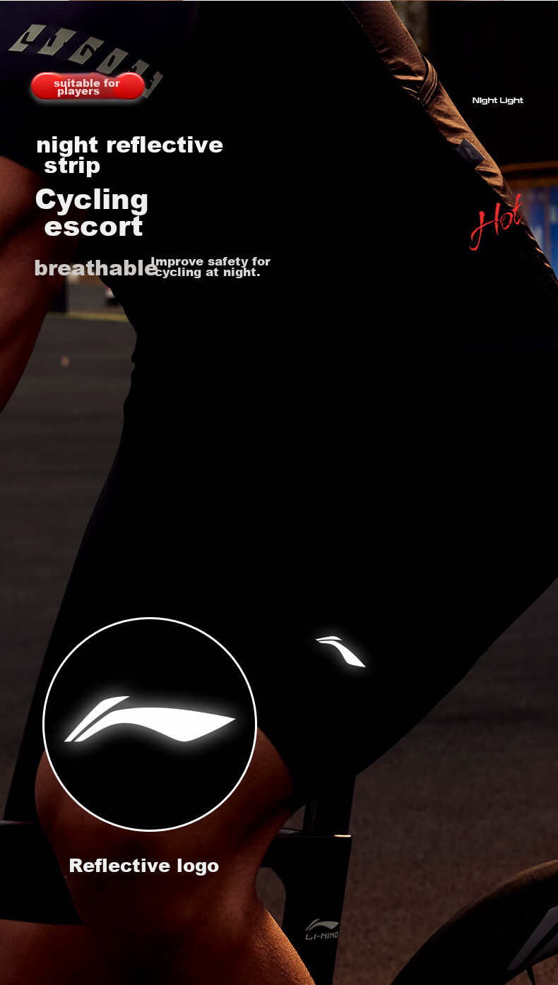 Li-Ning Bicycle Bib Shorts for Men And Women, Summer Quick-Dry Breathable Road Bike Mountain Bike Cycling Shorts with Shock-Absorbing Underwear Equipment 9