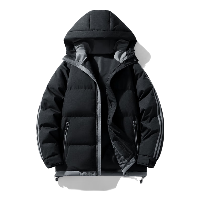 Warrior Cotton Jacket for Men, Winter Hooded Thick Warm Coat, Cold-Proof Outerwear, New Year Battle Robe, Versatile Puffer Jacket for Me