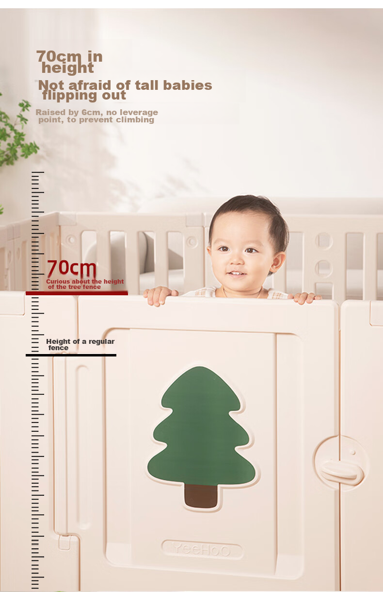 YEEHOO Baby Playpen, Indoor Floor Protection Barrier, Play Area Crawling Mat Set, Safety Fence 11