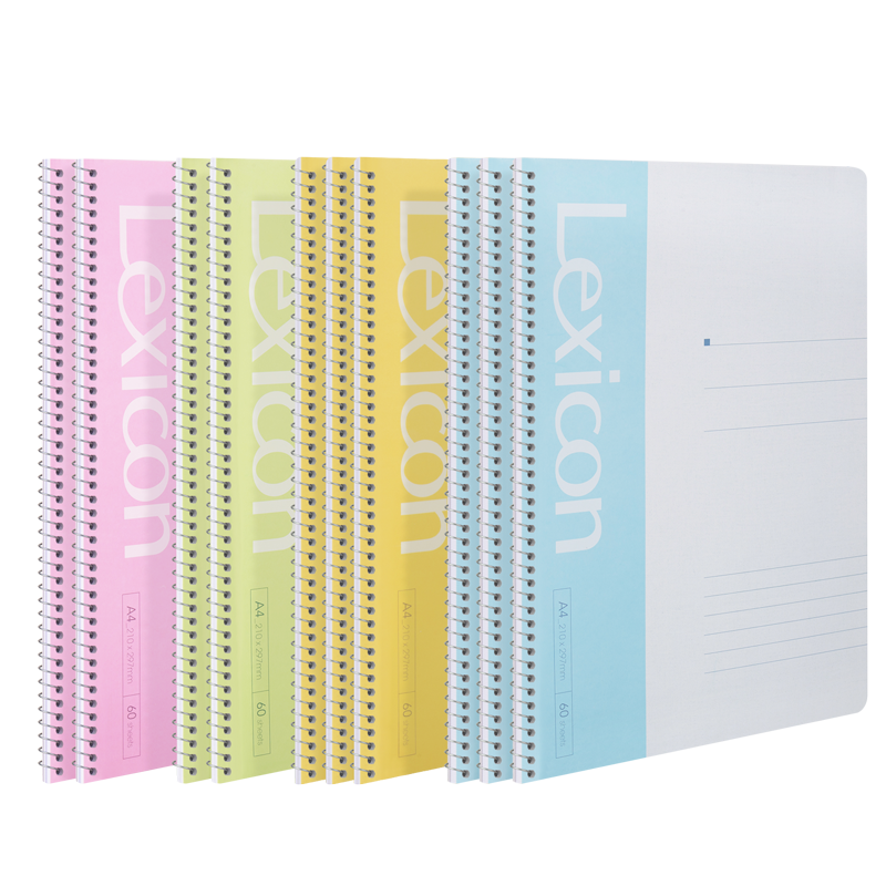 Deli 10 A4/60-Sheet Spiral-Bound Notebooks, Soft Cover Notebooks, 7688-10