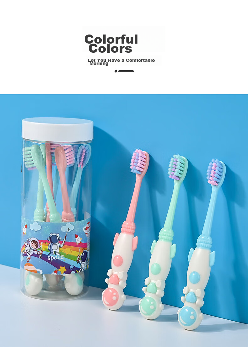 BRUSHING BEAR Children's Toothbrush Soft Bristles for Ages 3-6 to 7-8 Boys And Girls Elementary School Students Teething Period 8-Pack 7