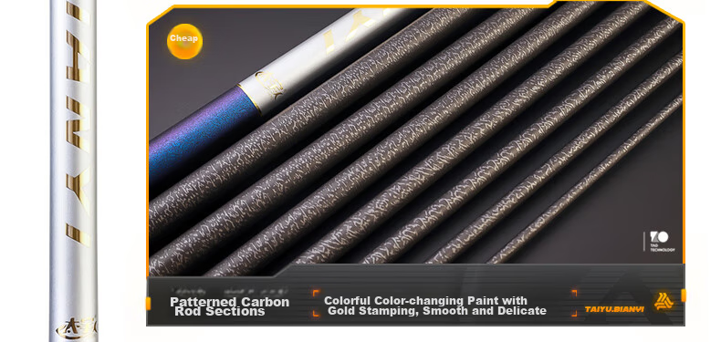 Taiyu 5.4-Meter Fishing Rod, Short Section Stream Rod, 37-Tune Carbon Fiber Ultra-Light Ultra-Hard Hand Rod, Carp And Crucian Carp Rod Set 32