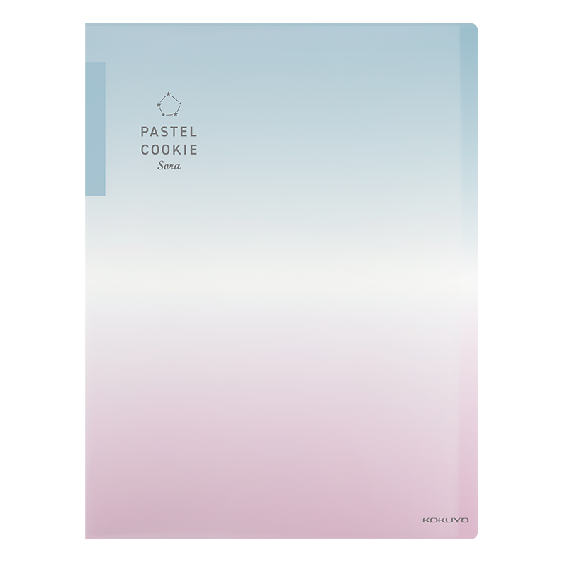 KOKUYO A4 File Folder, Pastel Cookie Sky Clear Student Document Organizer, Storage Binder, Starry Sea Green Pink, 30 Pockets inside Pages, 1 Piece, WSG-CBV30GP