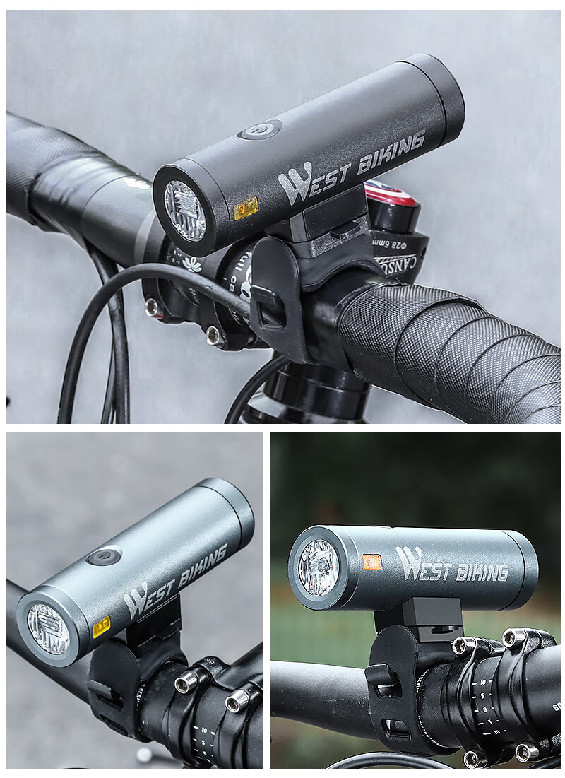WestBiking Bicycle Light, Type-C Charging Front Light, Night Riding High Beam Flashlight, Waterproof Mountain Bike Cycling Equipment 16
