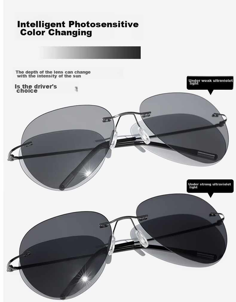 CAPONI Frameless Photochromic Polarized Sunglasses for Men And Women, Night Vision Glasses, Day And Night Use Sunglasses for Driving, Fishing And Driving 9