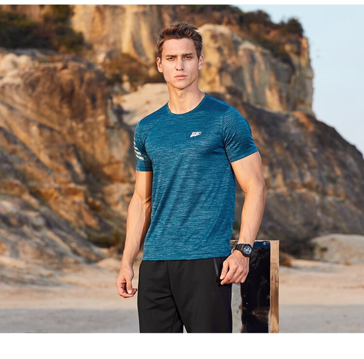 Jordan Men's Short Sleeve T-Shirt Thin Quick-Dry Sports Round Neck Ice Silk Casual Running Fitness Top 12