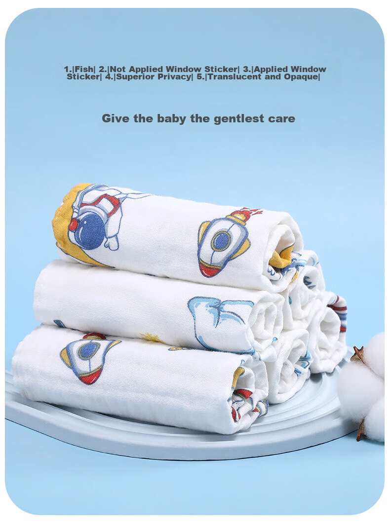Grace Antibacterial Baby Towel, Class A 4-Layer Gauze Drool Bib, Children's Face Washcloth, 30*30cm, 16g, 2 Pieces 3