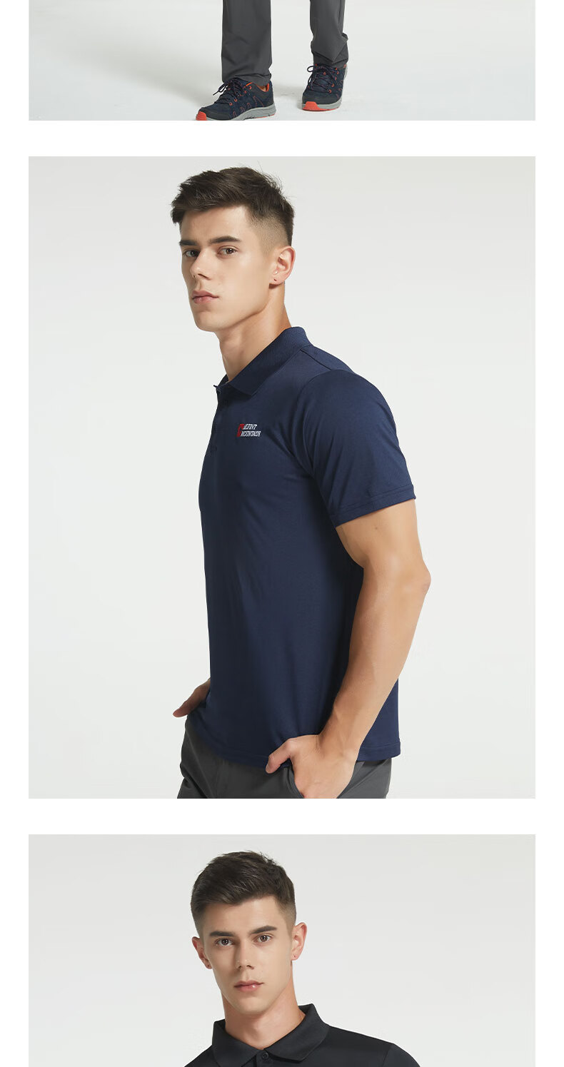 ALPINT MOUNTAIN Er'mengdu 3M Technology Quick-Dry Business Polo Shirt for Men, Summer Sports Outdoor Short-Sleeve Collared T-Shirt, Breathable 11