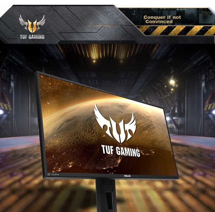 ASUS VG258QM, 24.5-Inch Monitor, Gaming Display, 240Hz Refresh Rate, Overclockable to 280Hz, HDR400, 0.5ms Gray-To Response Time 1