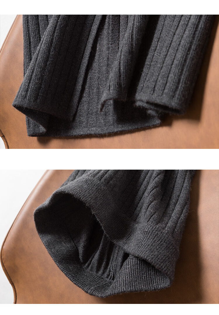 Demana Split Slim Fit Warm Fashion Knit Skirt Autumn Winter Dark Gray M 3
