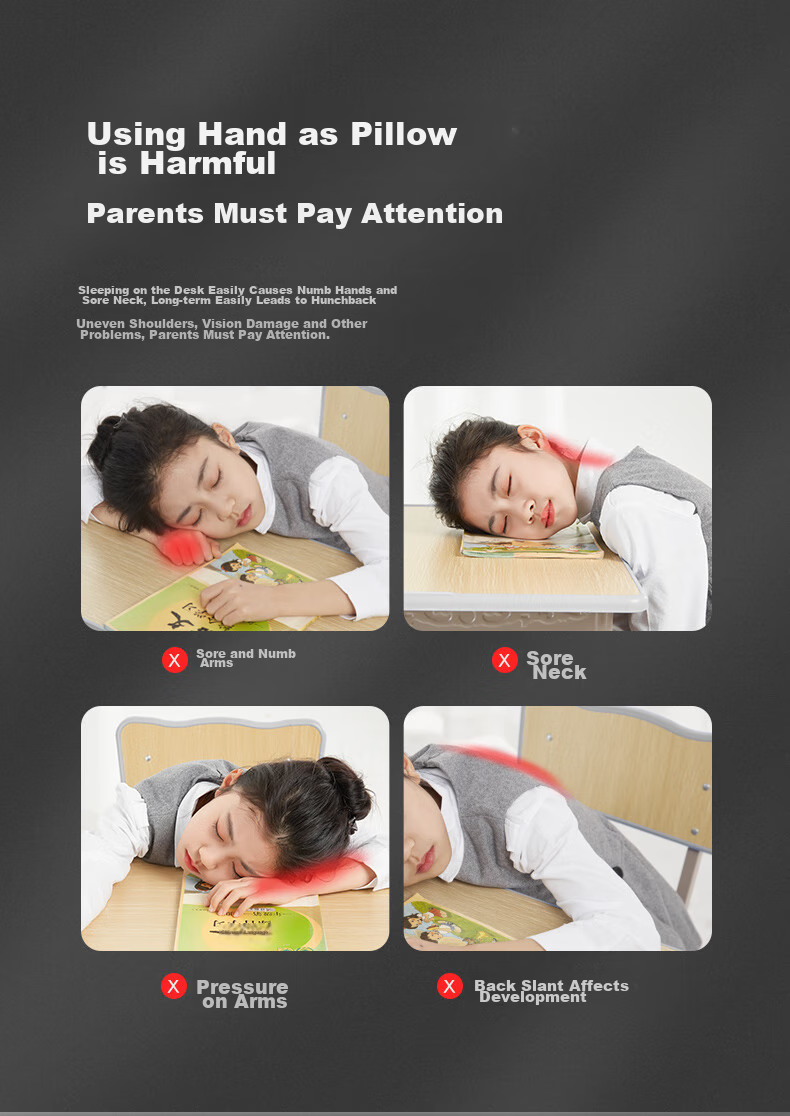 PPW Portable Nap Pillow, Elementary School Student Nap Pillow, Face-Down Sleeping Hug Pillow, Children's Nap Aid, Face-Down Pillow, Foldable Pink Elephant 6