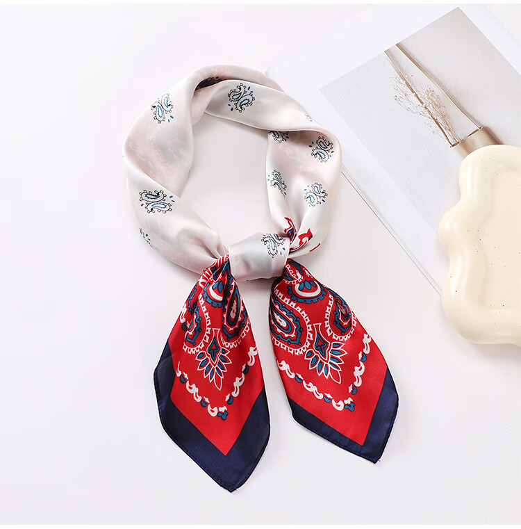 GLO-STORY Silk Scarf for Women, Fashionable Elegant Small Square Scarf Versatile Elegant Decorative Neck Scarf WSJ814049 Red 21