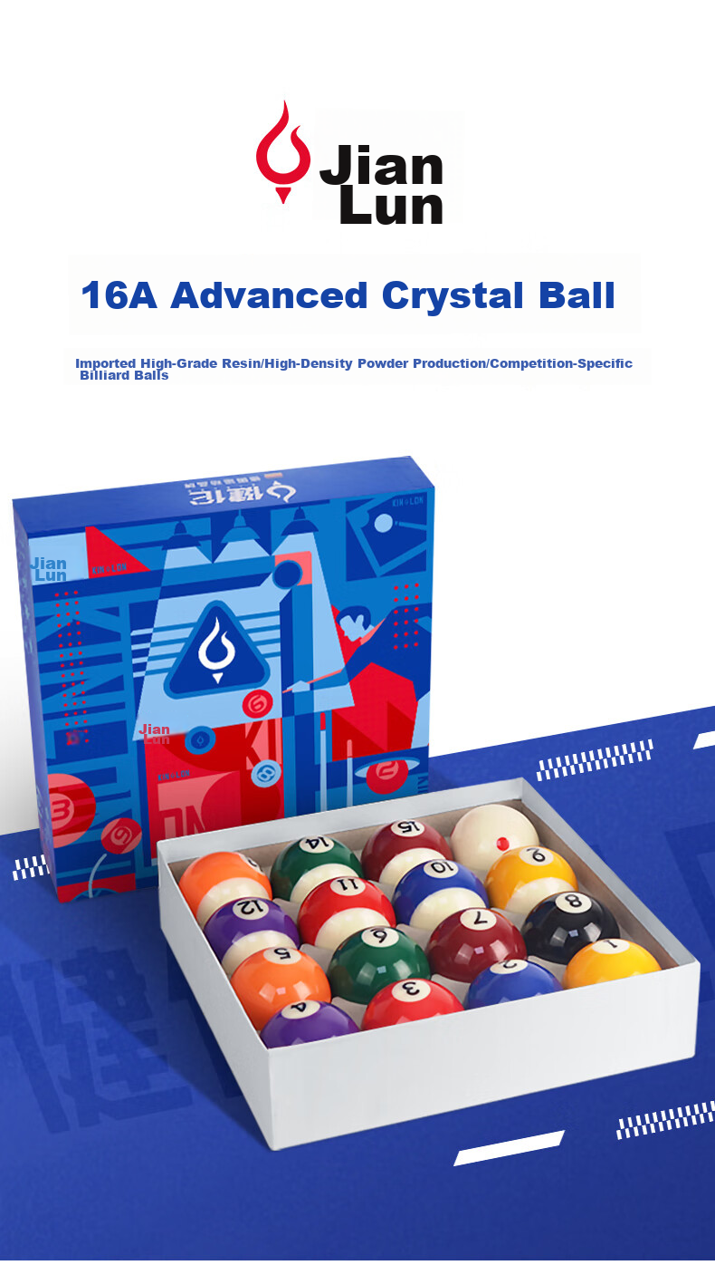 JEEANLEAN Black Eight Pool Table, American Standard Large Size Training Eight-Ball Pool Table Accessories, Black Diamond Crystal Ball 57.2mm 3