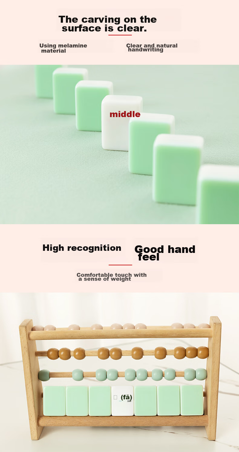 Shangkechengpin Mahjong Tiles, 42mm Gradient Light Pink, 144 Pieces, Home And Travel Hand-Rubbed Mahjong Set, Luggage-Friendly 7
