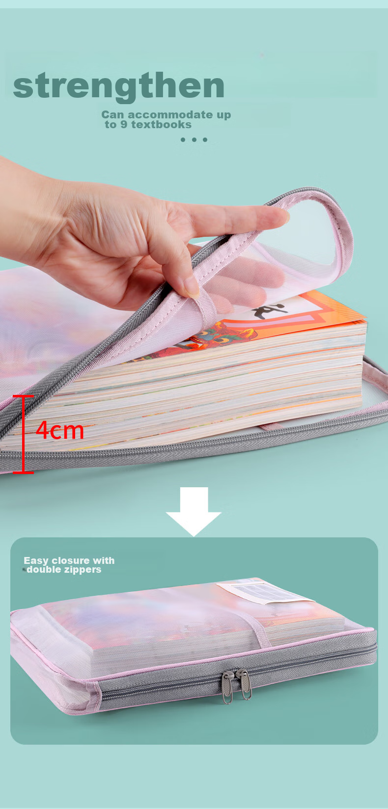 Jiamo Subject Classification Pouch, Transparent Exam Paper Bag, Exam-Specific Student Stationery, Three-Layer Separation, 4cm Thickened, Large Opening Design, Exam Paper Storage Bag, A4 Handheld Style 7