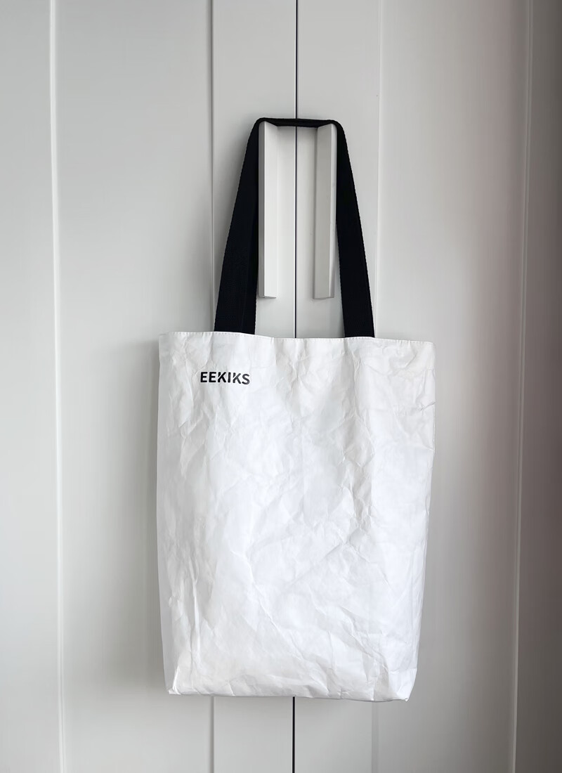 EEKIKS DuPont Canvas Bag, Fashionable Canvas Tote Bag, Storage Bag, Eco-Friendly Shopping Bag, Shoulder Bag, Handbag, White 3