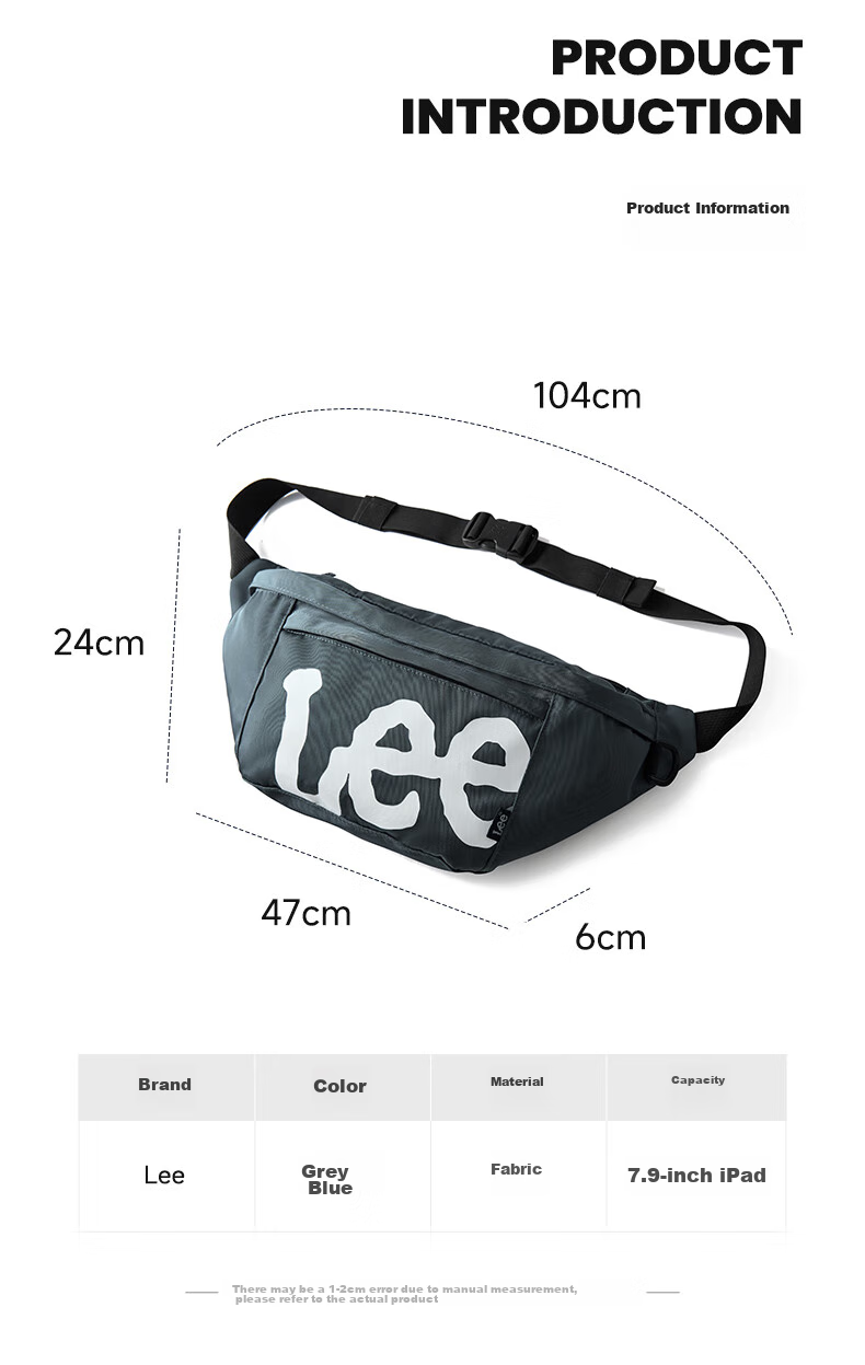 Lee Trendy Crossbody Bag, Casual Sports Shoulder Bag, Large Capacity Chest Pack for Men And Women, Simple Commuter Messenger Dumpling Bag 3
