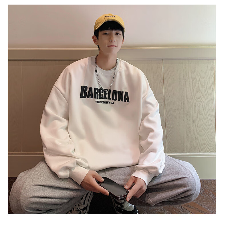 Foss Phil American Retro Colorblock Two-in-One Polo Shirt Men Spring Autumn Loose Half-Zip Sweatshirt WY503 Dusk Gray 2XL 8