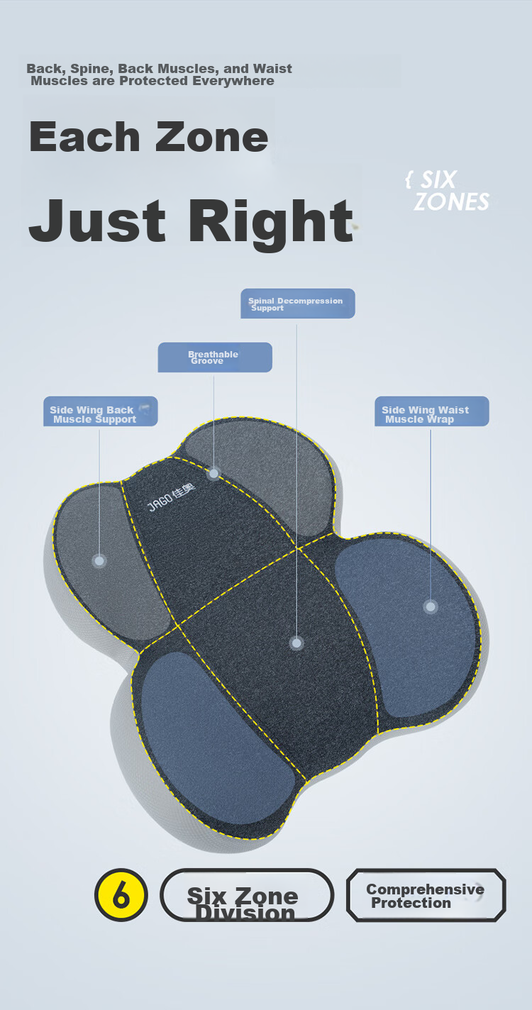 JAGO Lumbar Support Cushion Pillow Backrest for Office Chair, Car Seat, And Long Sitting to Provide Back Support 3