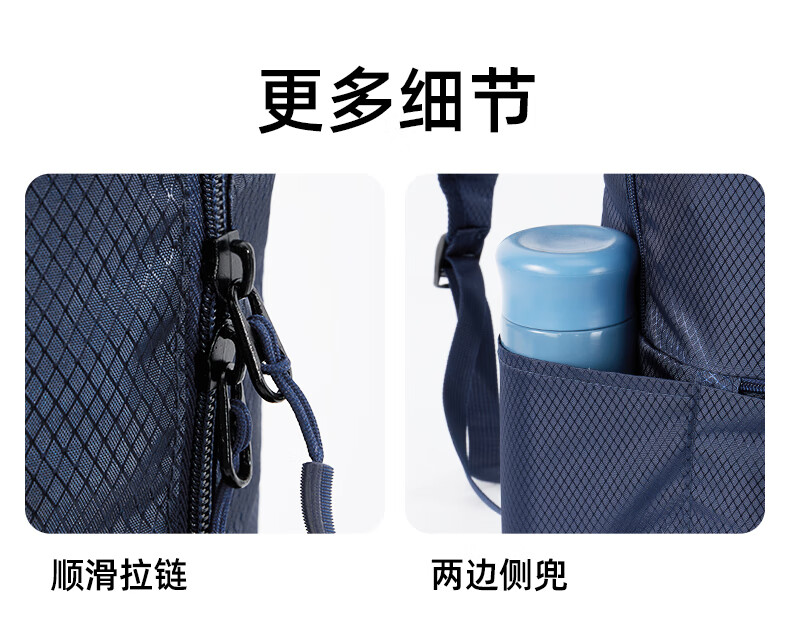 CAMEL Lightweight Backpack, Cycling Bag, Solid Color Foldable Pack, Outdoor Sports Casual Travel Hiking Bag, Navy Blue 3