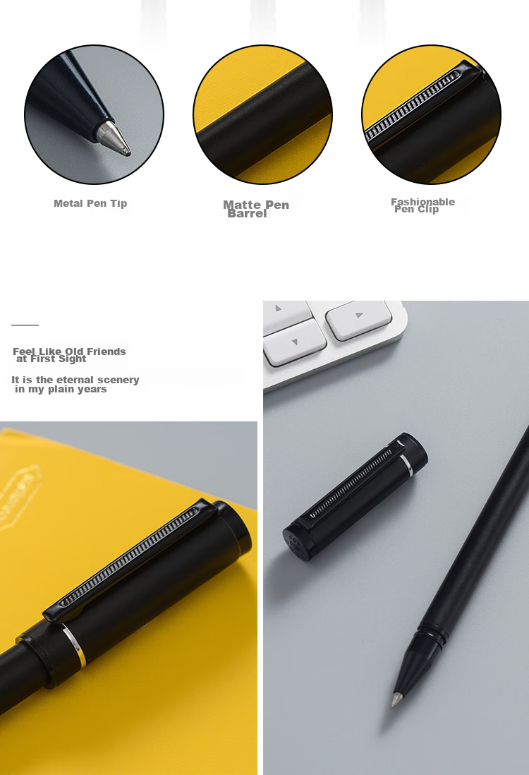 HERO Gel Pen A206 Black Metal 0.5mm Student Stationery Gel Pen, Signature Pen, Ink Pen Three-Pack 2
