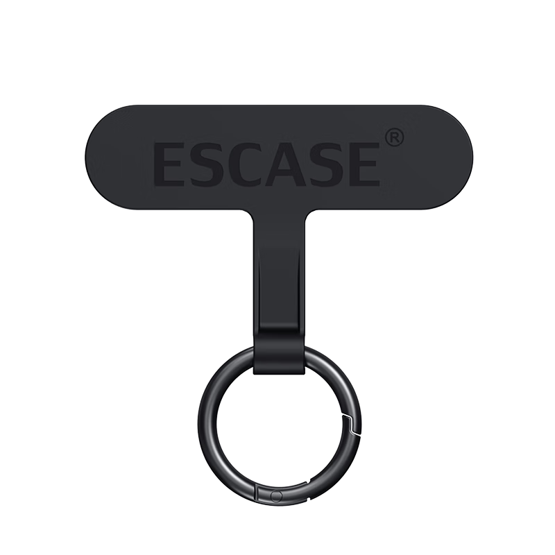 ESCASE Phone Clip Fixed Strap, Card Holder, TPU Patch, Chain Connector Pad, Hanging Ring, Anti-Loss Device, PT-M03Pro Black
