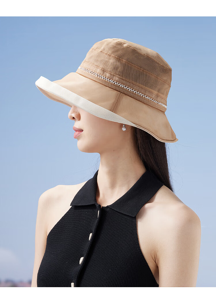 Shanghai Gushi Mulberry Silk Sun Hat for Women, French-Style Wide Brim Sunhat, Breathable Simple UV Protection Pure Silk Fisherman Hat, Mother's Day Gift 12
