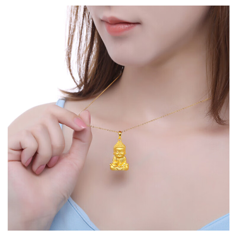 金传九世珠宝999足金如来佛祖纯金吊坠佛像小金佛3d硬金大日如来本命