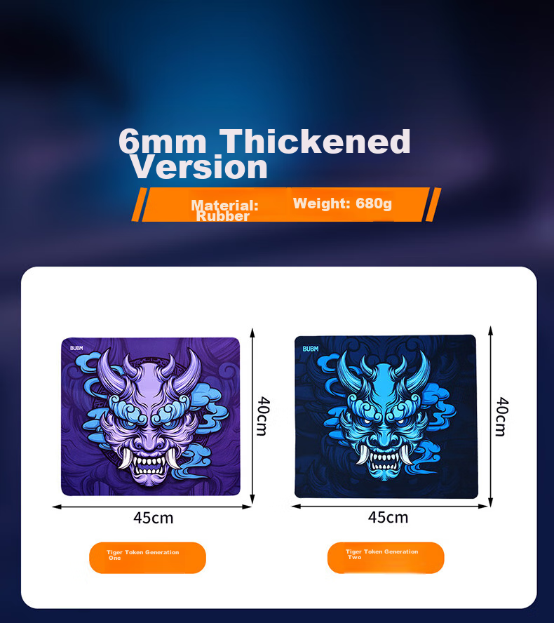 BUBM Gaming Mouse Pad for LOL, PUBG, CSGO, Overwatch, Esports Square Mouse Pad Thickened Smooth Surface 450*400*6mm Tiger Seal Bulba 14