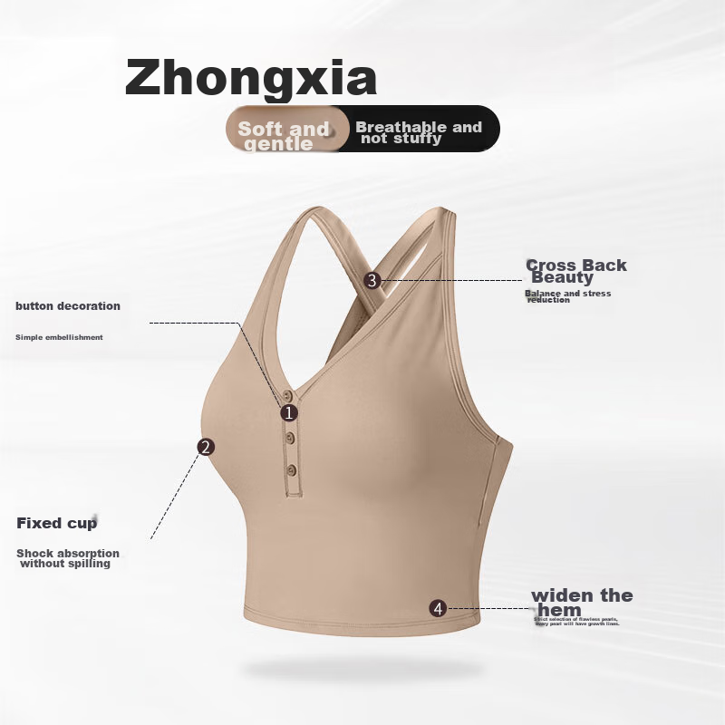 XUEXIMAN Sports Bra for Women with Shock-Absorbing Band, Chest Pads, Yoga Top, Beautiful Back Bra, One-Piece Pilates Fitness Vest