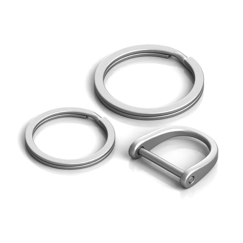 Laiben Titanium Alloy Key Ring, Keychain Ring, Quick-Release Hook, Car Flat Ring, Round Key Ring, Accessories