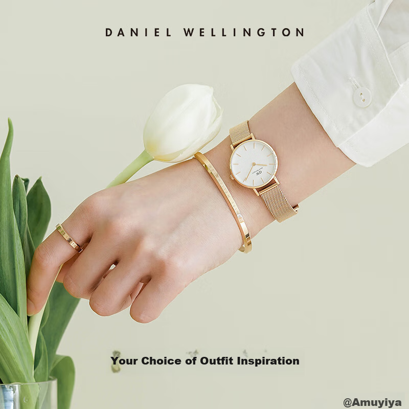 DanielWellington DW Bracelet for Women, Classic Rose Gold Small Bangle Couple Style DW003 Birthday Gift for Girls
