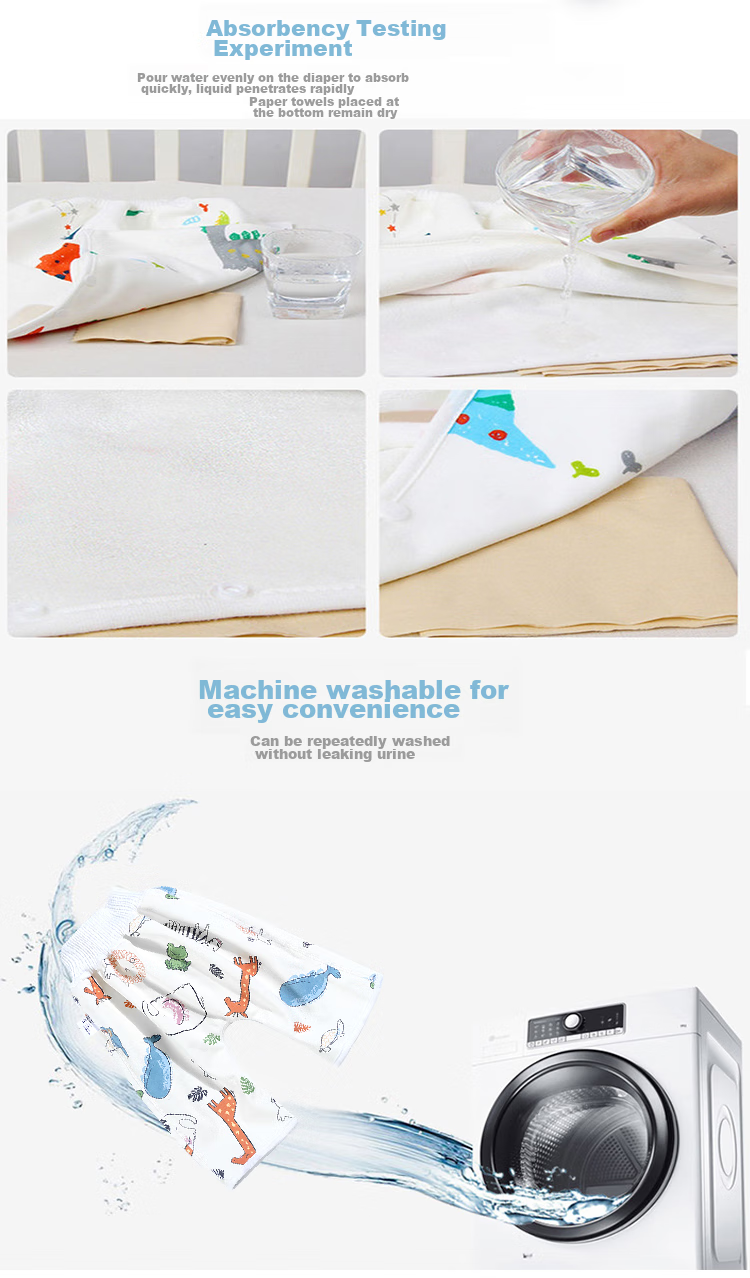 9I9 Children's Disposable Diapers, Washable Cotton, Waterproof High-Waist Pads, Leak-Proof for All Seasons A128L 16