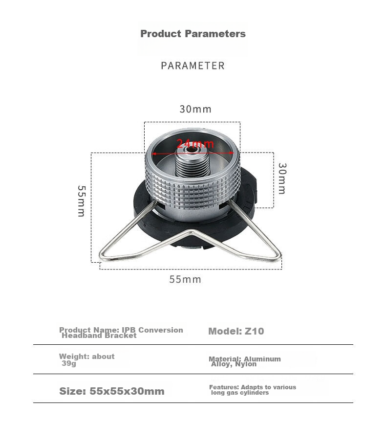 Keman Z10 Gas Cylinder Adapter, Cartridge Stove Adapter, High Mountain Gas Cylinder Adapter, Flat Gas Cylinder Conversion Head, Converter 10