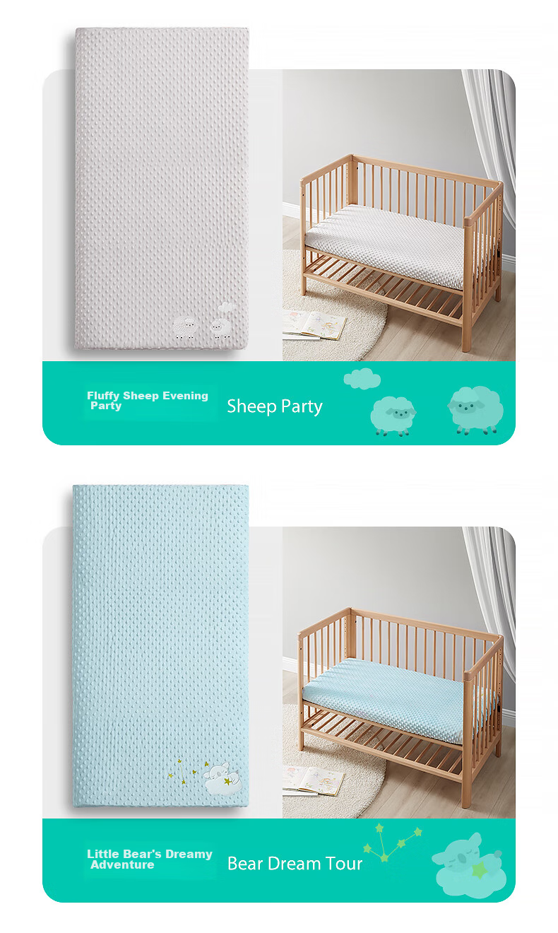 KUB Baby Crib Sheet, Pure Cotton Breathable, Infant Bed Cover, Non-Slip Class A Baby Bed Sheet - Hani Xiaoxiang 65cm 20