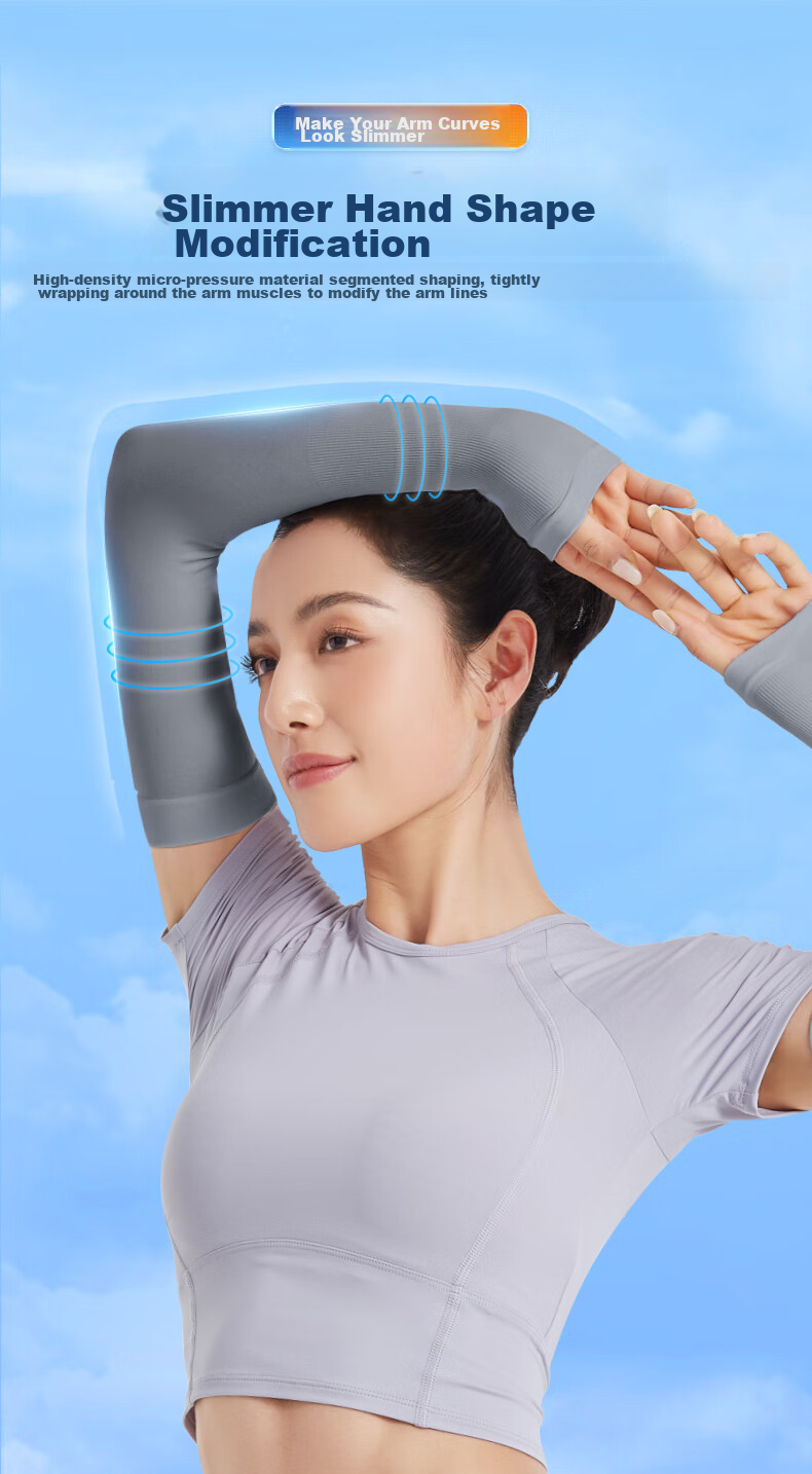 XTEP Ice Silk Arm Sleeves for Men And Women, Sun Protection Long Thin Gray Arm Covers for Summer Driving, Outdoor Sports, Cycling, UV Protectio 14