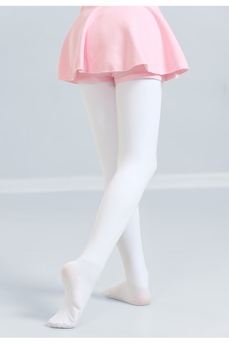 Aiwuge Children's Socks, Spring And Autumn Thin Fleece, Dragon Hair Dance Socks, White Base Tights, White, M Size 2