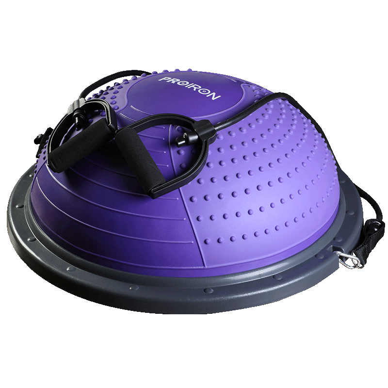 PROIRON Puli'ai Balance Ball with Thickened Foot Pedal, Unisex Shaping Fitness Ball, Purple Model with Resistance Rope