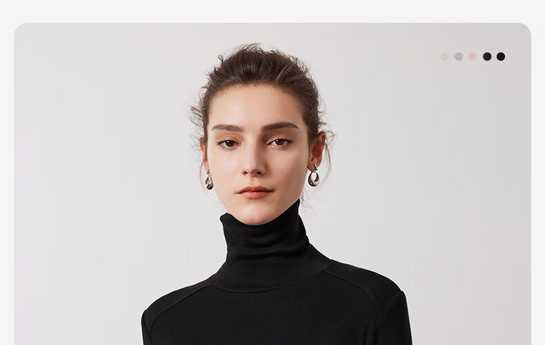 Navigare Women's Turtleneck Slim-Fit Base Layer, High-Elastic Solid Color Long-Sleeve Top 2335084501 4