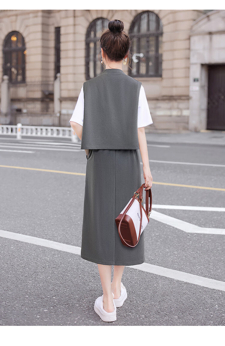 Cypress Age-Reducing Set 2026 Spring Summer New Vest with Elastic Waist Skirt Two-Piece Set 10
